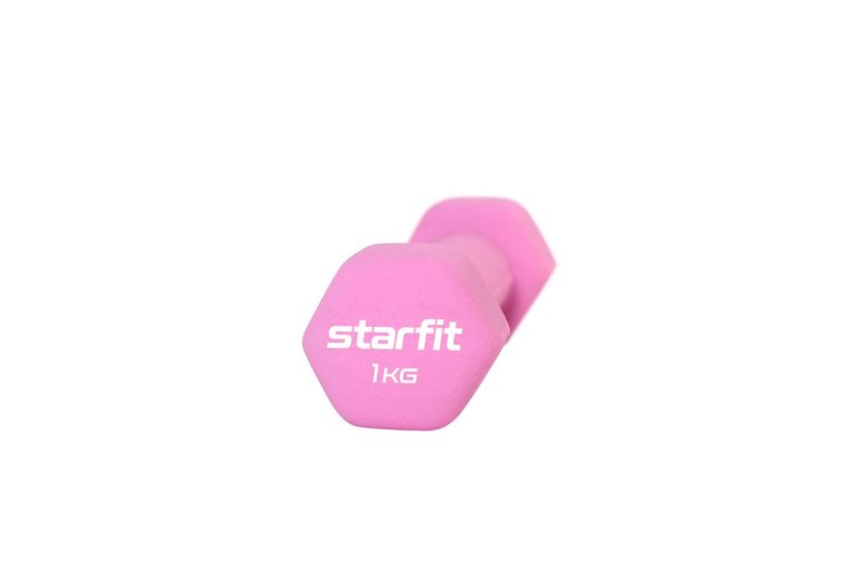 Гантель неопреновая Core 1 кг Star Fit DB-201 розовый пастельный 