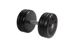 Гантель MB Barbell классик с вращающейся ручкой\хром чёрная 31 кг MB-FdbEM-B31