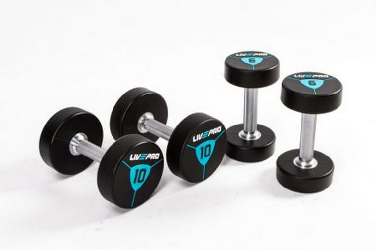 Гантели в уретане 6 кг Live Pro Premium Urethane Dumbbells LP8000-06 фото 1
