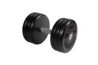 Гантель MB Barbell классик с вращающейся ручкой\хром чёрная 30 кг MB-FdbEM-B30