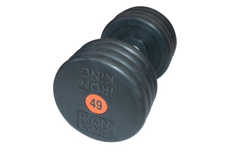 Гантель профессиональная хром/резина 49 кг. Iron King IK 500-49 