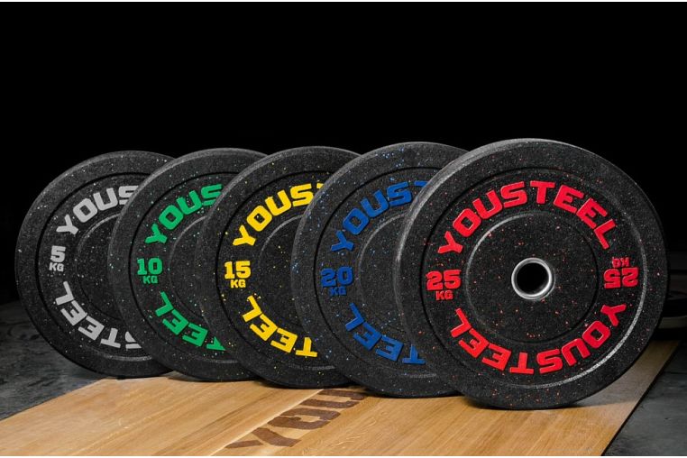 Диски для штанги YouSteel HI-TEMP 20кг с цветными вкраплениями фото 1