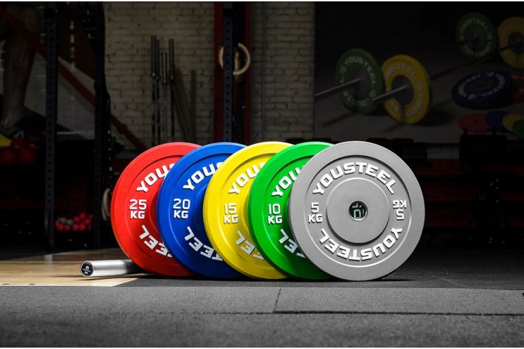 Диск 20кг, каучуковый, тренировочный, синий YouSteel фото 1