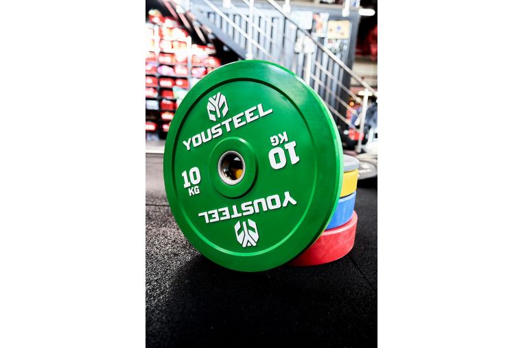 Диск 10кг YouSteel EVO Bumper Plate зеленый 