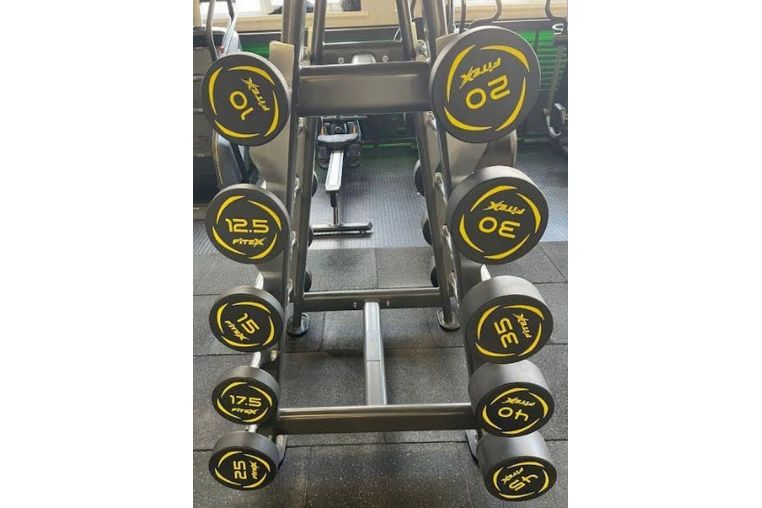 Комплект полиуретановых фиксированных W-образных штанг 10-45кг Fitex Pro 10 штангсо стойкой FTX-414.1W 