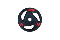 Диск олимпийский обрезиненный (Fitnessport), черный 25кг.