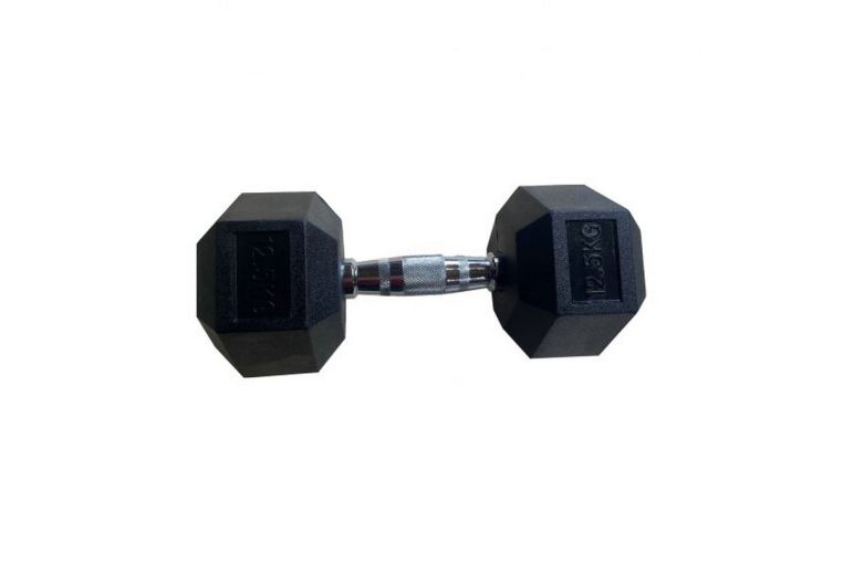 Обрезиненная гексагональная гантель 12,5кг Inex Hex Dumbbell TF-D2017-12.5 черный 