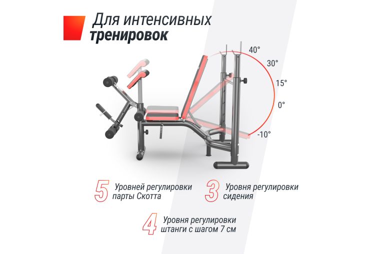 Скамья силовая со стойками UnixFit BENCH 135 BSBNRK135 фото 9