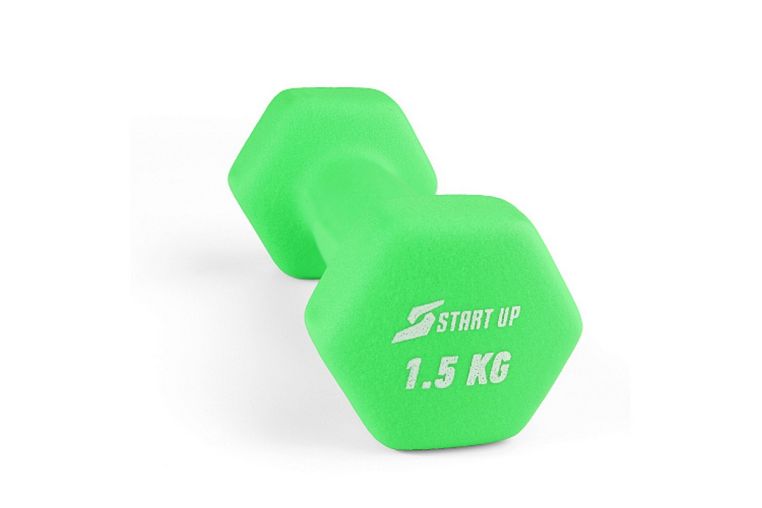 Гантель неопреновая 1,5кг Start Up HD1201 зеленый фото 11