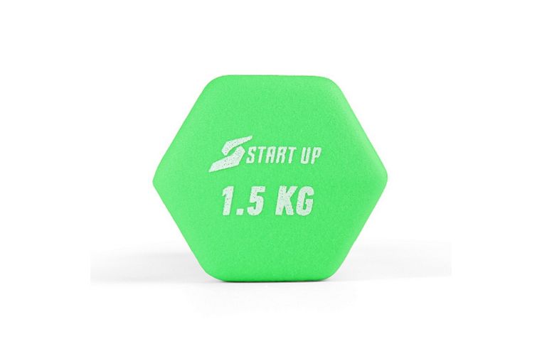 Гантель неопреновая 1,5кг Start Up HD1201 зеленый фото 12
