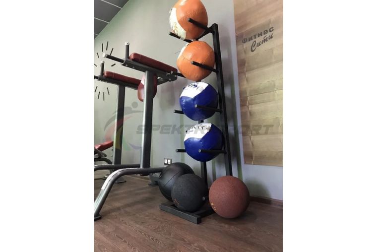 Стойка для медицинских мячей (на 5 мячей) Spektr Sport черный фото 1