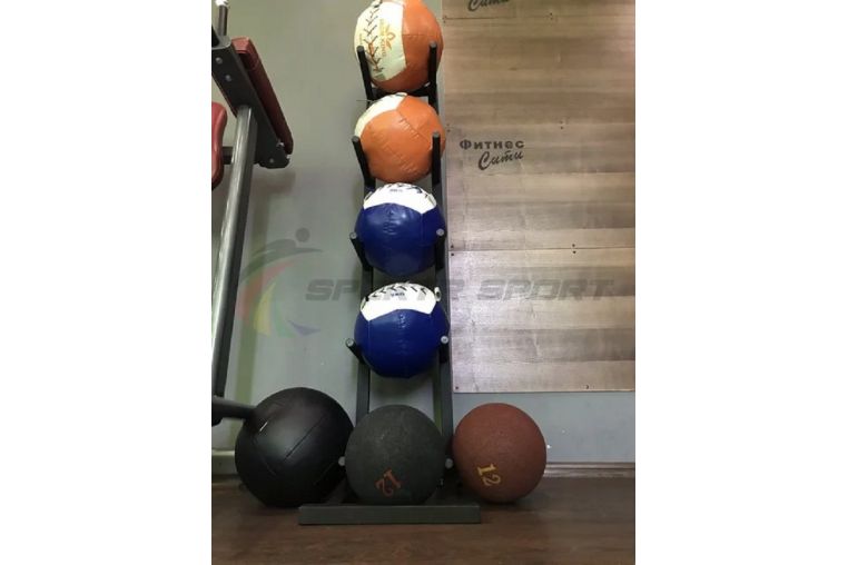 Стойка для медицинских мячей (на 5 мячей) Spektr Sport черный фото 2